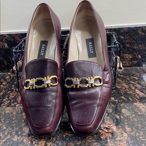 BALLY Maroon Leather Casual Slip On Loafer  Sz 9M